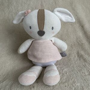 Living Textiles Rory Puppy 12" Plush Rattle Lovey Dog Knitted Stuffed Animal